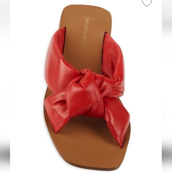 Saks Fifth Avenue Knotted Leather Sandals - Picture 1 of 6